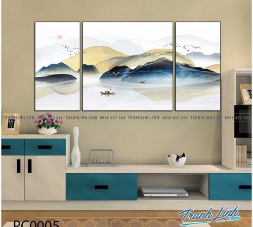 Bo tranh Canvas treo tuong trang tri phong khach phong canh PC0005