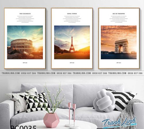 Bo tranh Canvas treo tuong trang tri phong khach phong canh PC0035