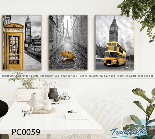 Bo tranh Canvas treo tuong trang tri phong khach phong canh PC0059