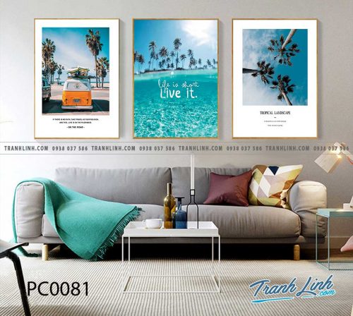 Bo tranh Canvas treo tuong trang tri phong khach phong canh PC0081