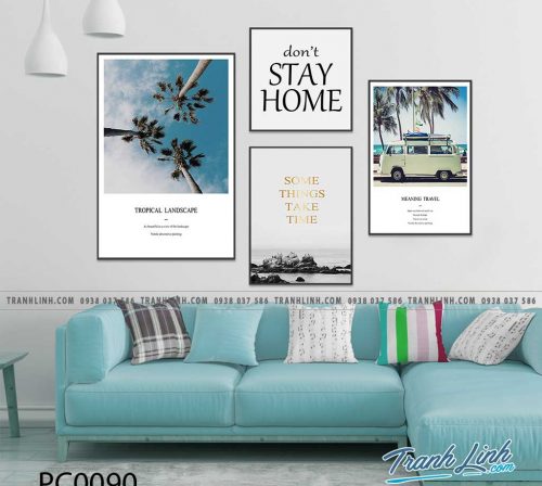 Bo tranh Canvas treo tuong trang tri phong khach phong canh PC0090