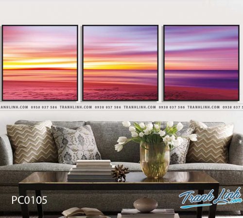 Bo tranh Canvas treo tuong trang tri phong khach phong canh PC0105 1