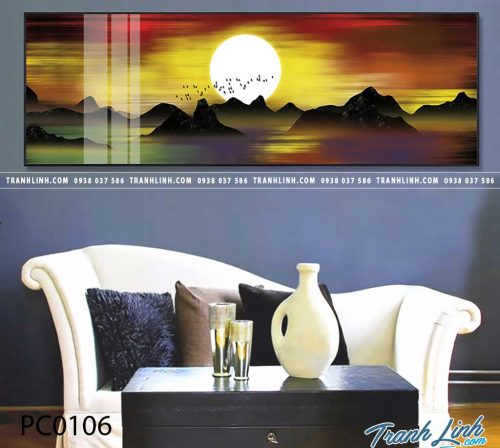 Bo tranh Canvas treo tuong trang tri phong khach phong canh PC0106