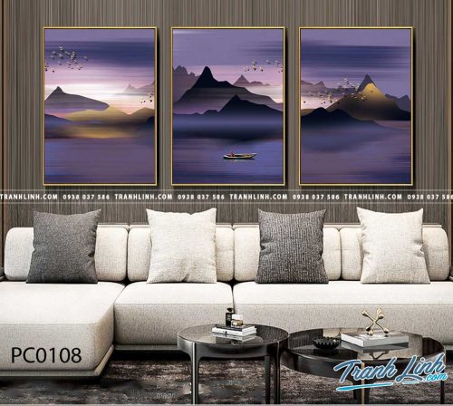 Bo tranh Canvas treo tuong trang tri phong khach phong canh PC0108