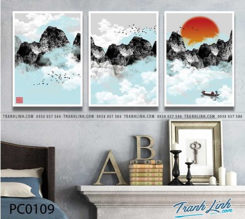Bo tranh Canvas treo tuong trang tri phong khach phong canh PC0109