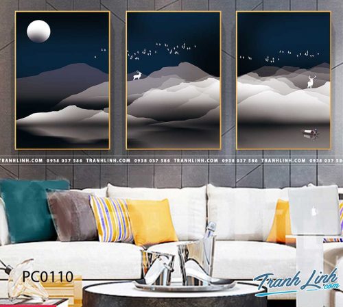 Bo tranh Canvas treo tuong trang tri phong khach phong canh PC0110