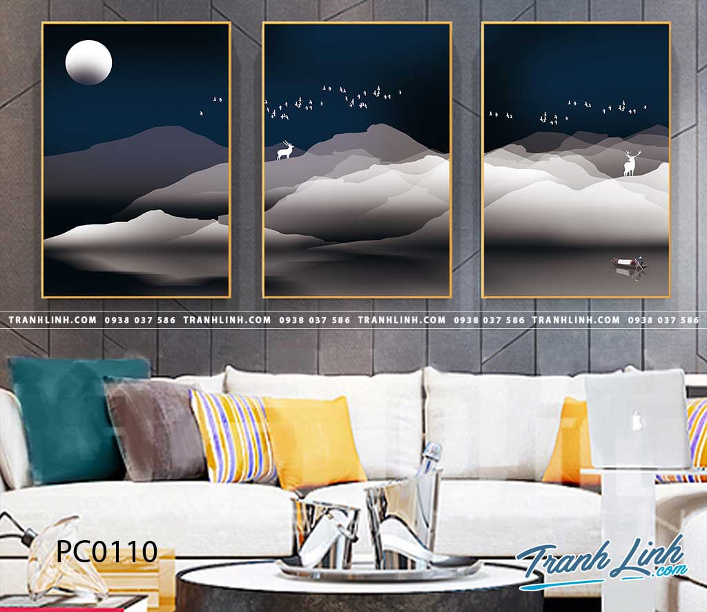 Bo tranh Canvas treo tuong trang tri phong khach phong canh PC0110