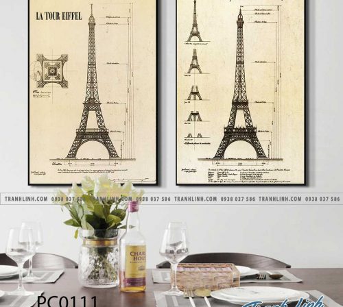 Bo tranh Canvas treo tuong trang tri phong khach phong canh PC0111