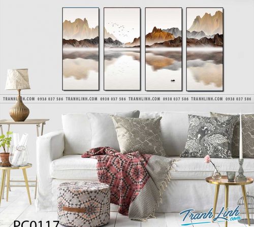 Bo tranh Canvas treo tuong trang tri phong khach phong canh PC0117
