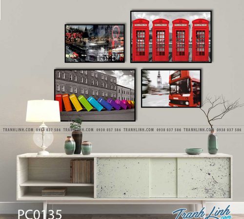 Bo tranh Canvas treo tuong trang tri phong khach phong canh PC0135