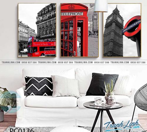 Bo tranh Canvas treo tuong trang tri phong khach phong canh PC0136