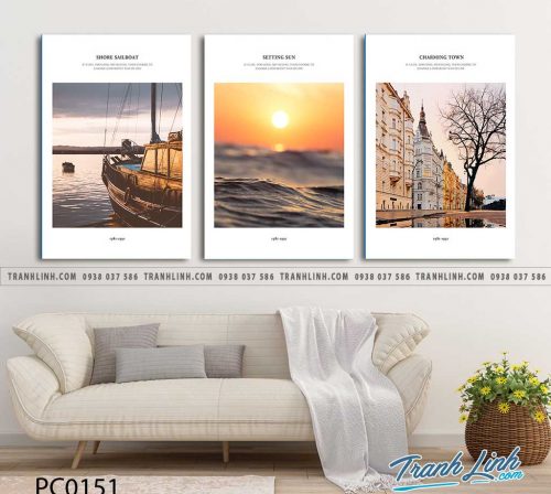 Bo tranh Canvas treo tuong trang tri phong khach phong canh PC0151