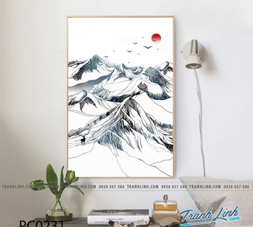 Bo tranh Canvas treo tuong trang tri phong khach phong canh PC0231