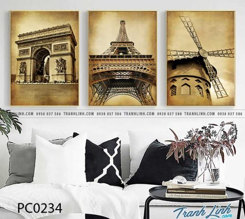 Bo tranh Canvas treo tuong trang tri phong khach phong canh PC0234