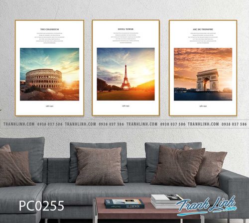 Bo tranh Canvas treo tuong trang tri phong khach phong canh PC0255