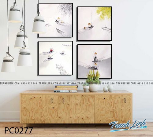 Bo tranh Canvas treo tuong trang tri phong khach phong canh PC0277