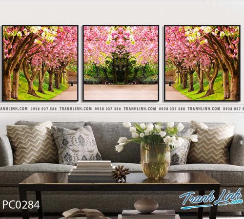 Bo tranh Canvas treo tuong trang tri phong khach phong canh PC0284