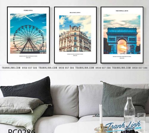 Bo tranh Canvas treo tuong trang tri phong khach phong canh PC0286