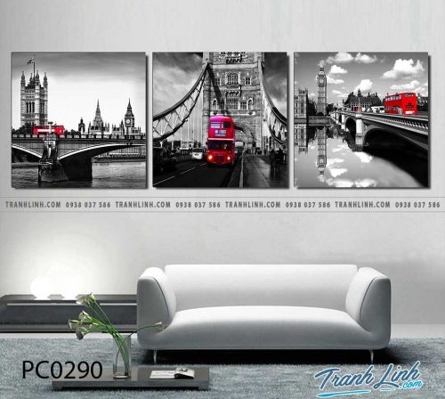 Bo tranh Canvas treo tuong trang tri phong khach phong canh PC0290
