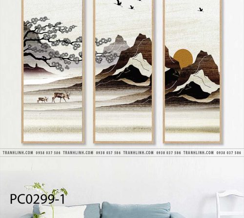 Bo tranh Canvas treo tuong trang tri phong khach phong canh PC0299 1