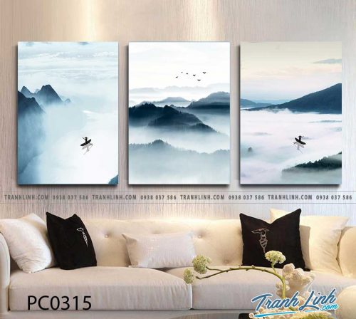 Bo tranh Canvas treo tuong trang tri phong khach phong canh PC0315