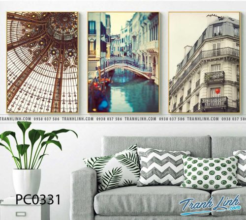 Bo tranh Canvas treo tuong trang tri phong khach phong canh PC0331