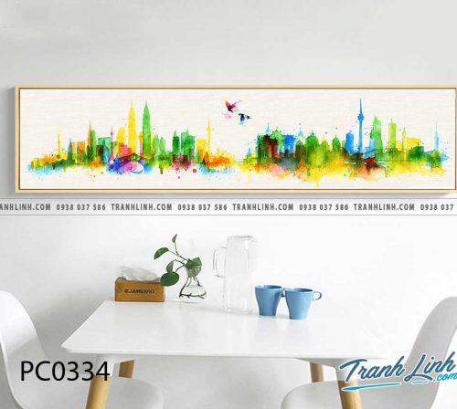 Bo tranh Canvas treo tuong trang tri phong khach phong canh PC0334