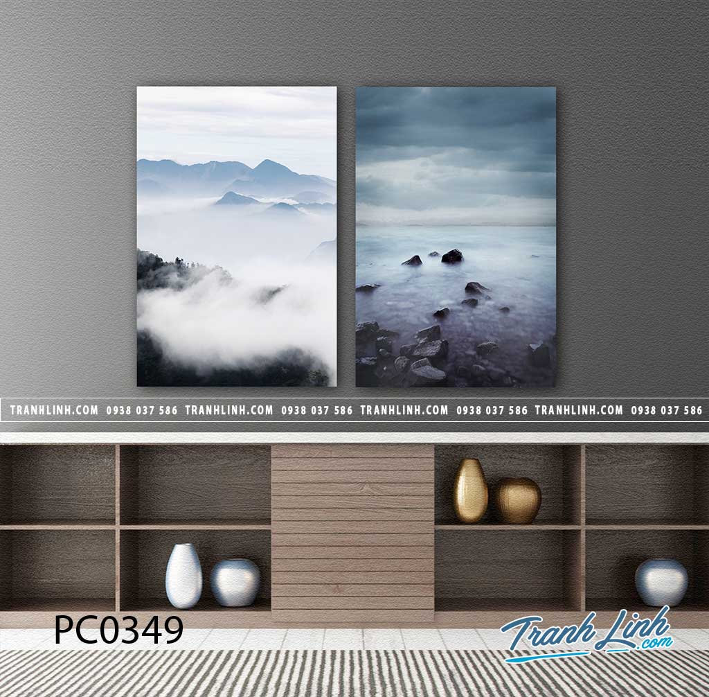 Bo tranh Canvas treo tuong trang tri phong khach phong canh PC0349