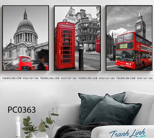 Bo tranh Canvas treo tuong trang tri phong khach phong canh PC0363