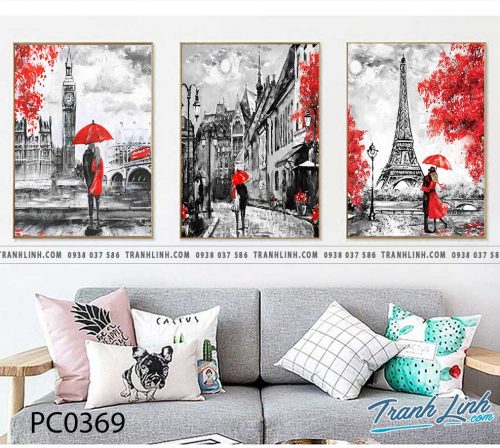 Bo tranh Canvas treo tuong trang tri phong khach phong canh PC0369