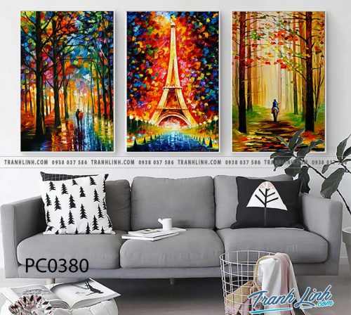 Bo tranh Canvas treo tuong trang tri phong khach phong canh PC0380