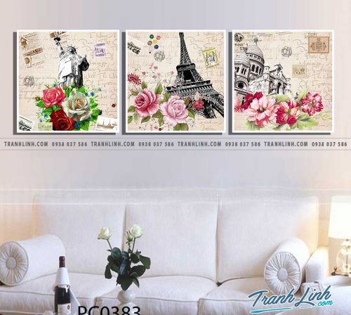 Bo tranh Canvas treo tuong trang tri phong khach phong canh PC0383