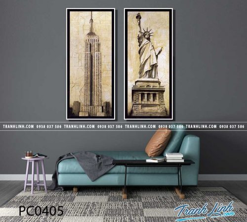Bo tranh Canvas treo tuong trang tri phong khach phong canh PC0405