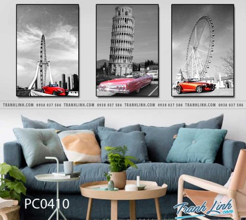 Bo tranh Canvas treo tuong trang tri phong khach phong canh PC0410