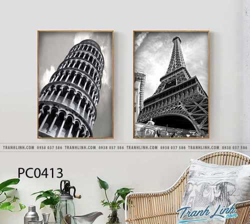 Bo tranh Canvas treo tuong trang tri phong khach phong canh PC0413