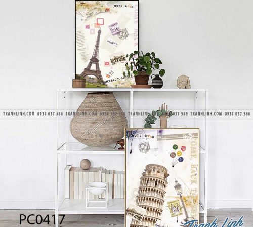 Bo tranh Canvas treo tuong trang tri phong khach phong canh PC0417