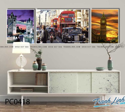 Bo tranh Canvas treo tuong trang tri phong khach phong canh PC0418