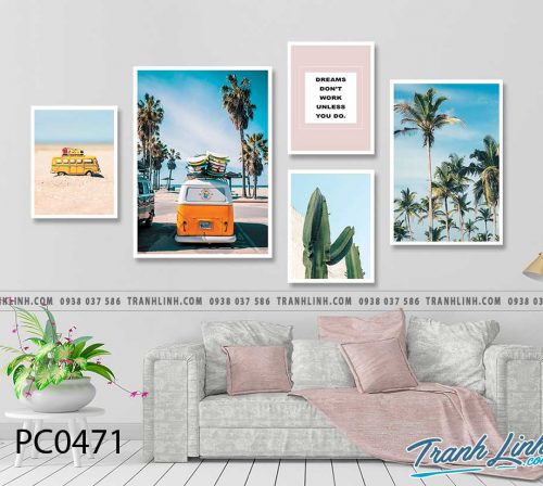 Bo tranh Canvas treo tuong trang tri phong khach phong canh PC0471