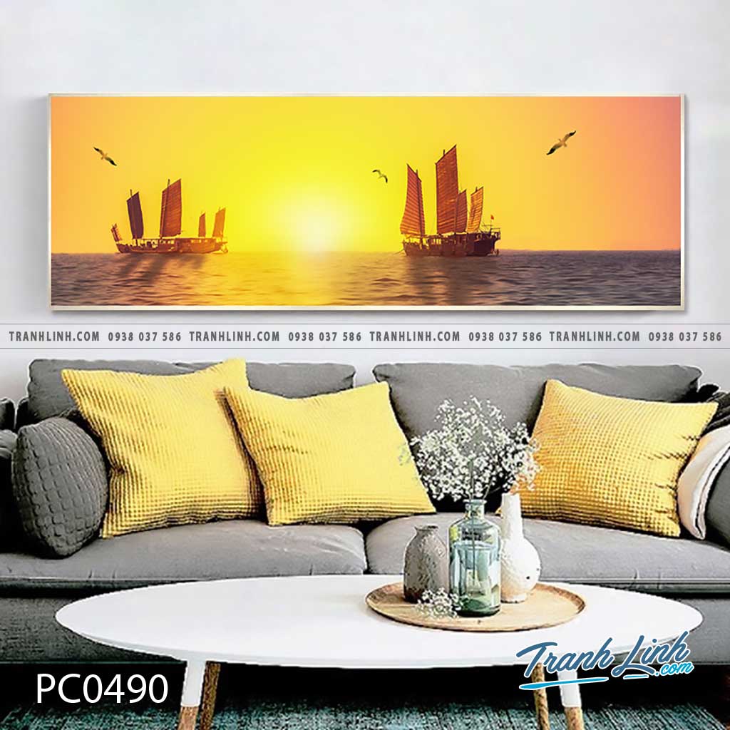 Bo tranh Canvas treo tuong trang tri phong khach phong canh PC0490