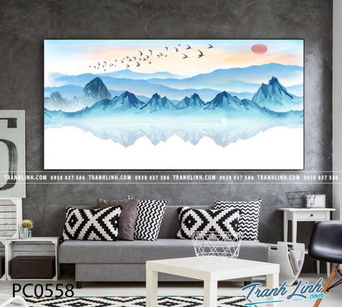 Bo tranh Canvas treo tuong trang tri phong khach phong canh PC0558
