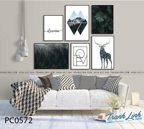 Bo tranh Canvas treo tuong trang tri phong khach phong canh PC0572