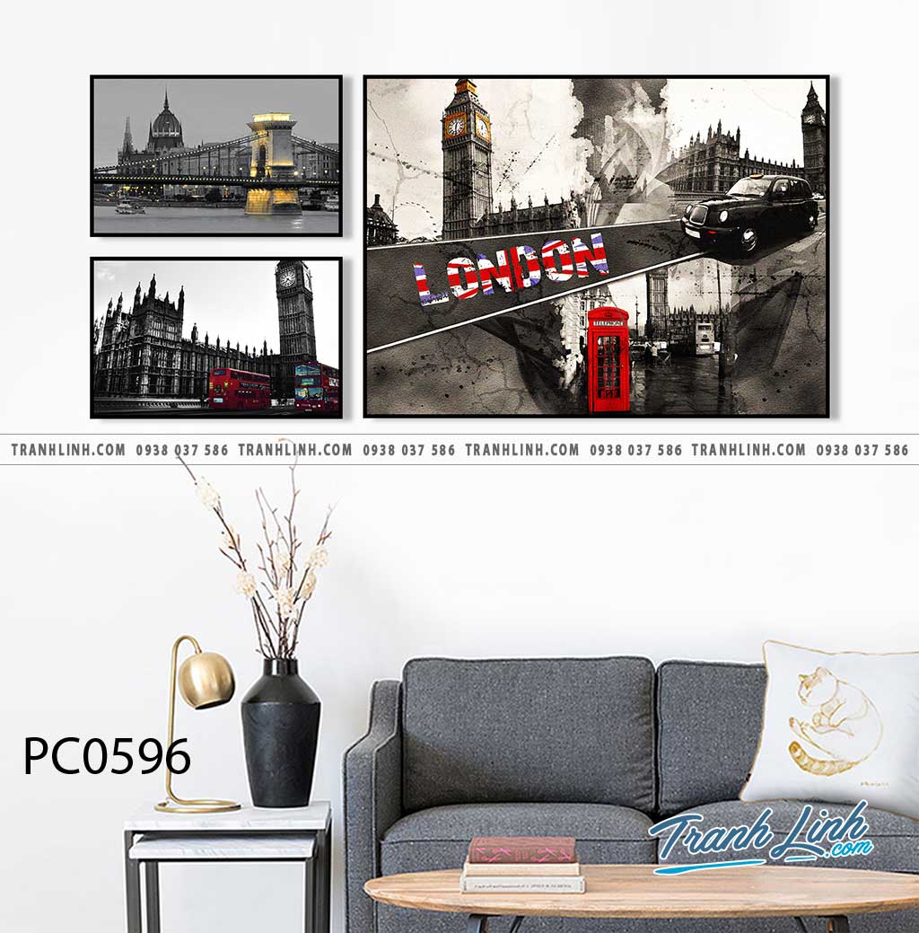 Bộ Tranh Canvas Phong Cảnh Thủ đô LONDON - PC0406 - Tranh Linh