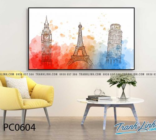 Bo tranh Canvas treo tuong trang tri phong khach phong canh PC0604