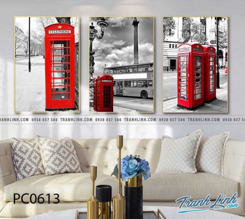 Bo tranh Canvas treo tuong trang tri phong khach phong canh PC0613