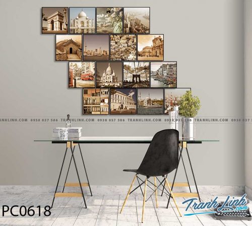 Bo tranh Canvas treo tuong trang tri phong khach phong canh PC0618