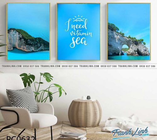 Bo tranh Canvas treo tuong trang tri phong khach phong canh PC0632