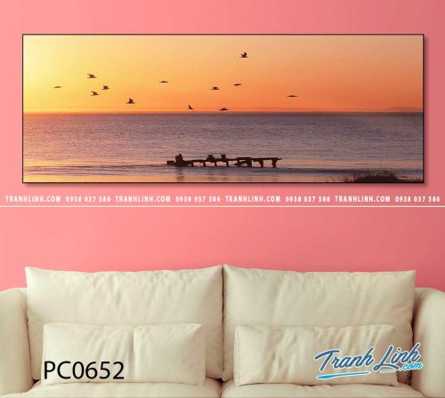 Bo tranh Canvas treo tuong trang tri phong khach phong canh PC0652