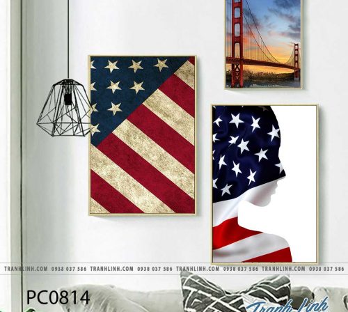 Bo tranh Canvas treo tuong trang tri phong khach phong canh PC0814