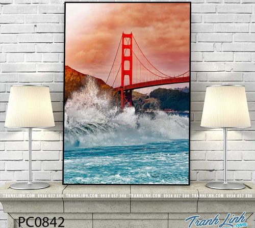 Bo tranh Canvas treo tuong trang tri phong khach phong canh PC0842