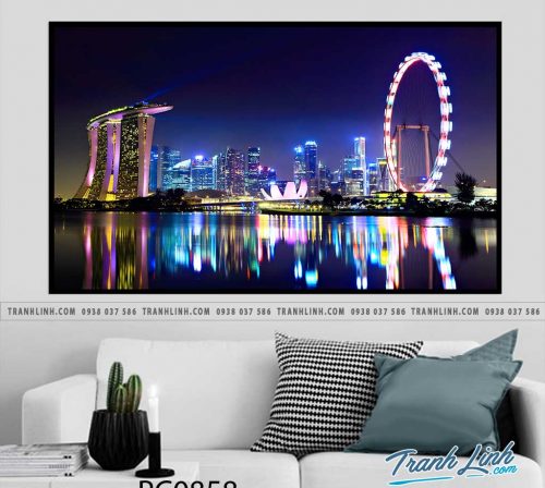 Bo tranh Canvas treo tuong trang tri phong khach phong canh PC0858